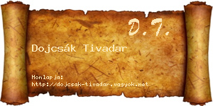 Dojcsák Tivadar névjegykártya